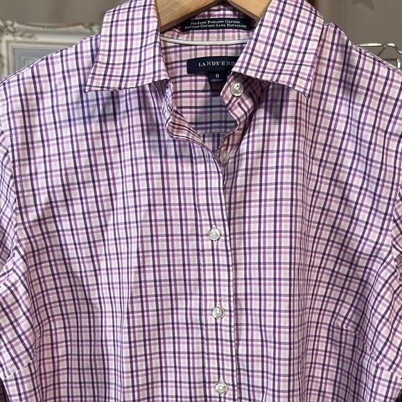 Lands' End Classic Button Down & Blue V-Neck Sweater Soft Knit - Picture 14 of 17